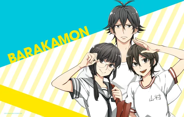 Девушки, аниме, арт, парень, Barakamon