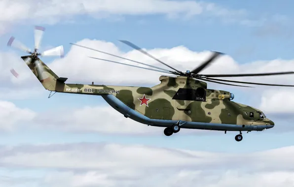 Картинка небо, вертолёт, раскраска, летит, Ми-26, Mi-26
