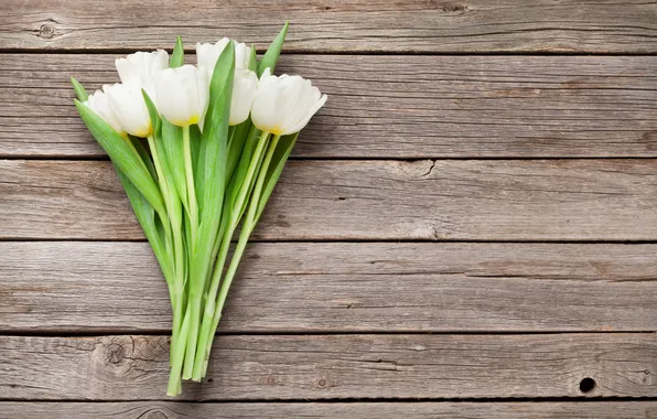 Цветы, букет, тюльпаны, white, wood, flowers, tulips, spring