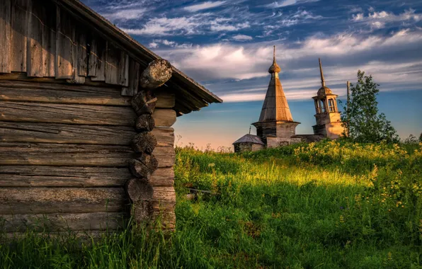Деревня, храм, Архангельская область, Онежский район, Воймозеро