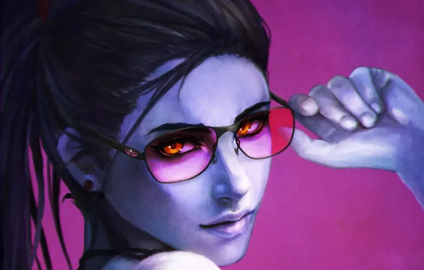 Девушка, лицо, очки, убийца, Overwatch, widowmaker, Amélie Lacroix, casua