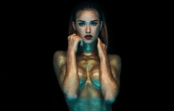 Грудь, взгляд, секси, поза, модель, голая, тело, руки