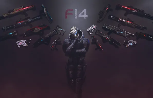Оружие, крылья, Mass Effect, Garrus Vakarian