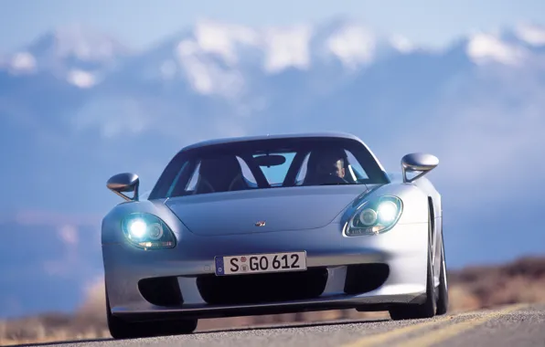 Свет, фары, Porsche, суперкар, порше, вид спереди, Porsche Carrera GT