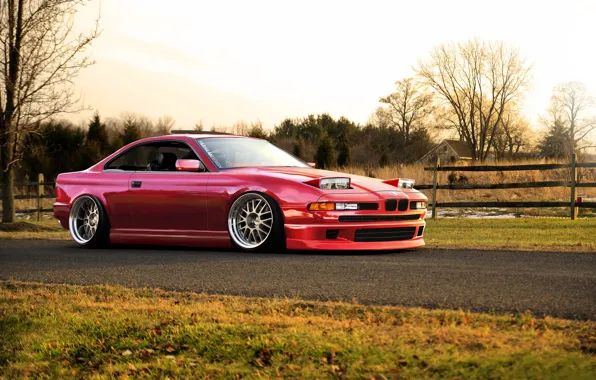 Car, red, csi, stance, 8 series, bmw 850