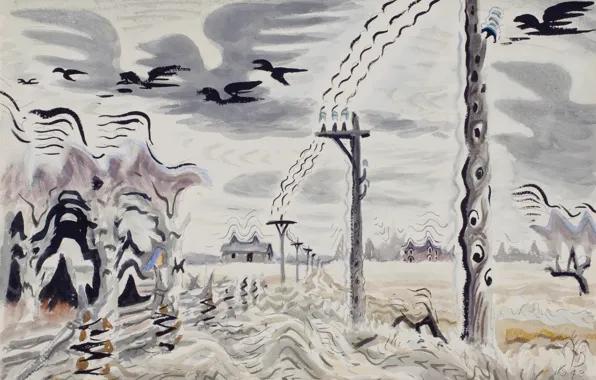 Картинка 1949, Charles Ephraim Burchfield, Telegraph Music