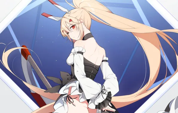 Girl, sexy, lingerie, ass, panties, long hair, dress, anime