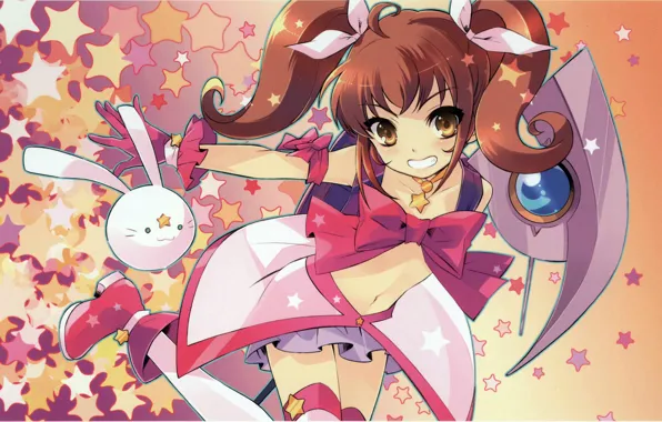 Улыбка, кролик, костюм, бант, звездочки, ore no imouto ga konna ni kawaii wake ga nai, …
