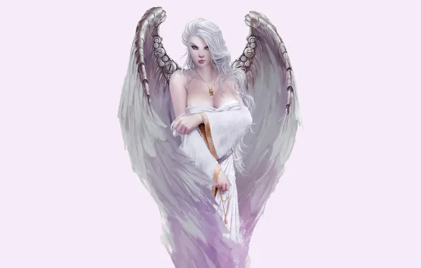 Картинка девушка, фон, крылья, ангел