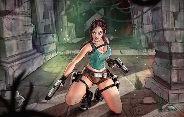 Картинка Tomb Raider, Lara Croft, Characters, Comic Art, by Justin Land, Justin Land