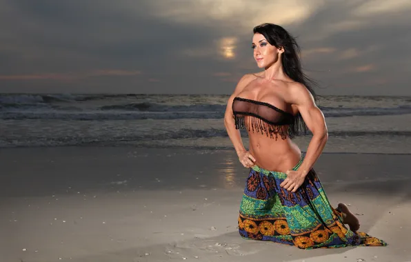 Boobs, brunette, pose, fitness, Erica Cordie