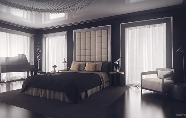 Уют, мебель, помещение, обстановка, Bedroom design