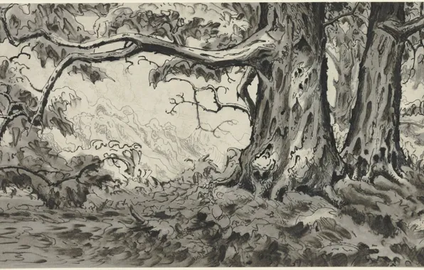 Картинка 1920, Charles Ephraim Burchfield, Chestnut Trees