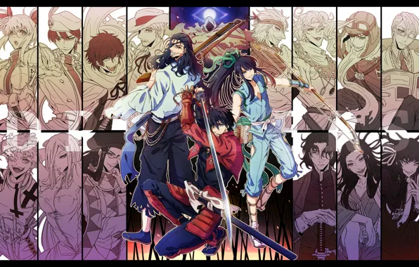 Оружие, аниме, арт, персонажи, Drifters