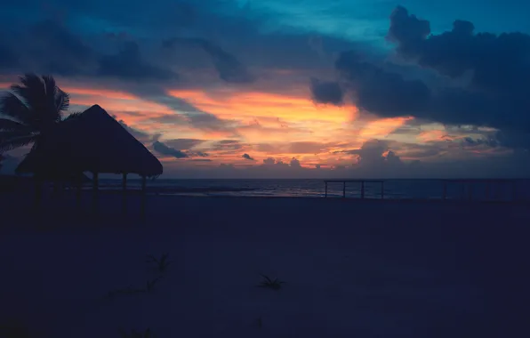 Картинка море, пляж, небо, Sunrise