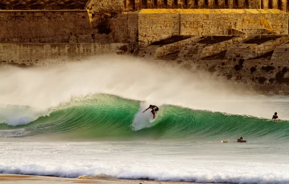 Пляж, брызги, волна, серфер, серфинг, beach, surf, wave