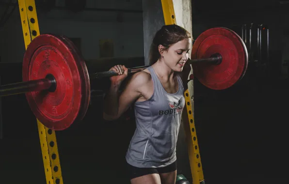 Heavy, female, workout, gym, trainning