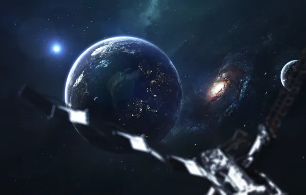 Звезды, Станция, Планета, Космос, Туманность, Звезда, Планеты, Planets