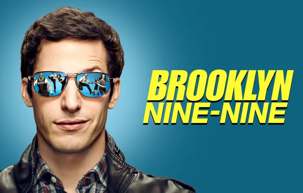 Улыбка, очки, сериал, Andy Samberg, Brooklyn Nine Nine, Энди Сэмберг, Бруклин 9-9