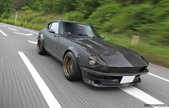 Nissan, black, 240z, japan, jdm, tuning, carbon, speed