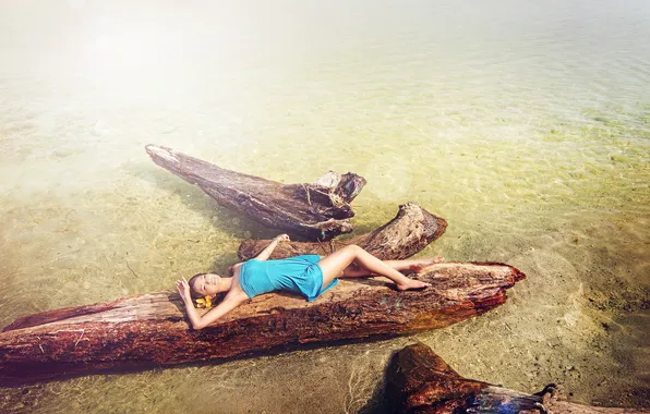 Девушка, поза, фон