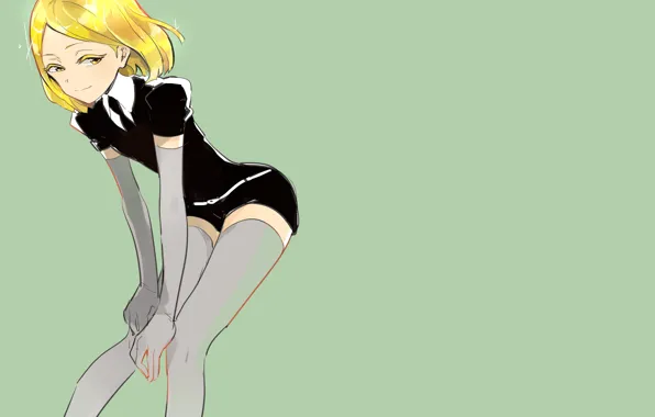 Девушка, зелёный фон, Houseki no Kuni, Страна Самоцветов