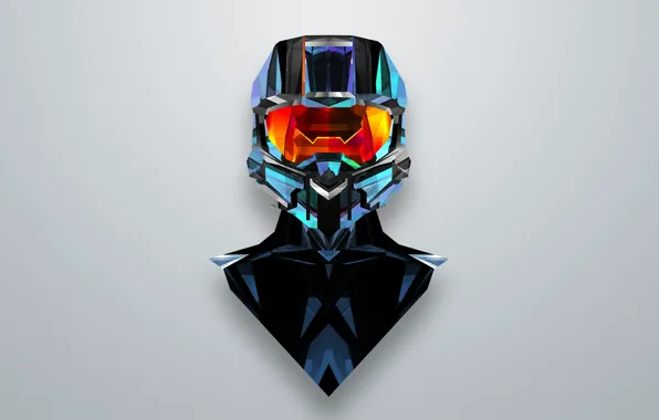 Абстракция, игра, минимализм, halo, MASTER CHIEF