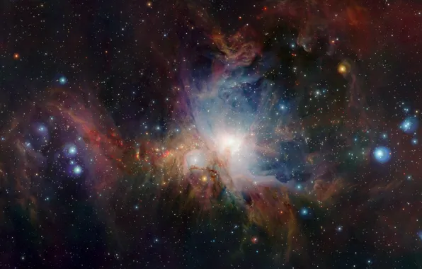 Звезды, туманность, созвездие, Орион, Messier 42