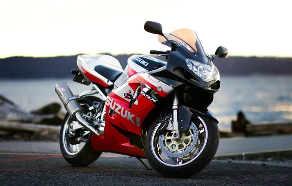 Картинка красный, мотоцикл, red, Suzuki, сузуки, GSX