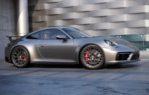 911, Porsche, Машина, Серый, Car, Auto, Render, Porsche 911