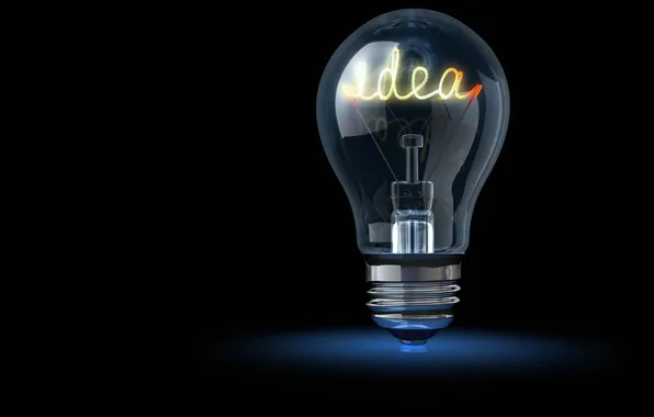 Digital art, abstraction, light bulb
