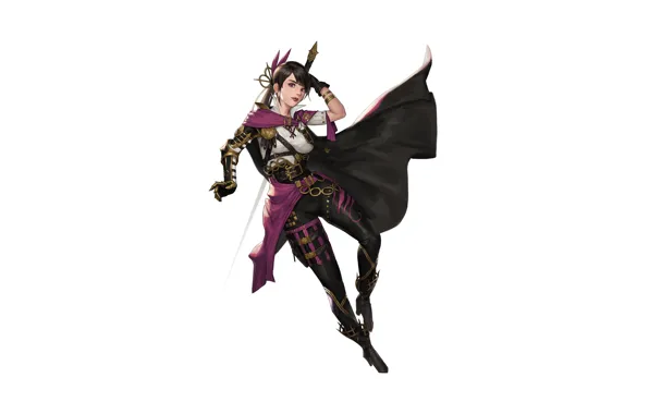 Girl, Art, Style, Illustration, Sword, Swordsman, Figure, Character