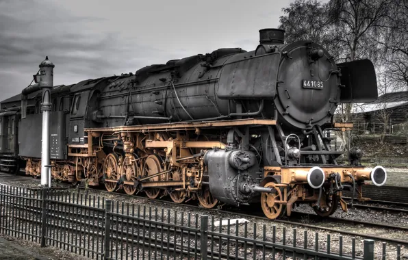 Golden, black, train