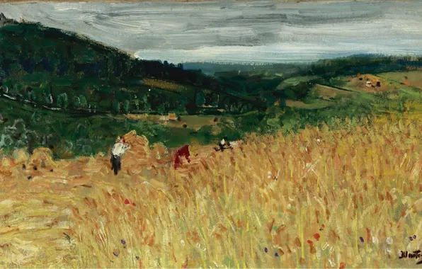 Пейзаж, картина, Жатва, Пьер Эжен Монтезин, Pierre-Eugene Montezin