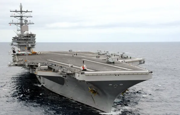 Картинка Aircraft Carrier, USS Ronald Reagan, MH-60S Sea Hawk helicopter