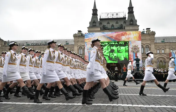 Картинка день победы, парад, красная площадь, России, военного, обороны, 9 Мая, курсанты