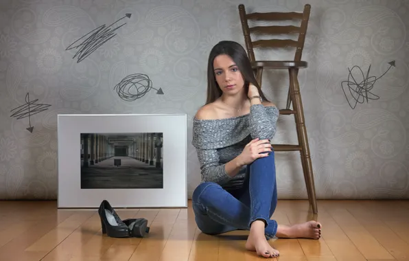 Картинка девушка, поза, фон