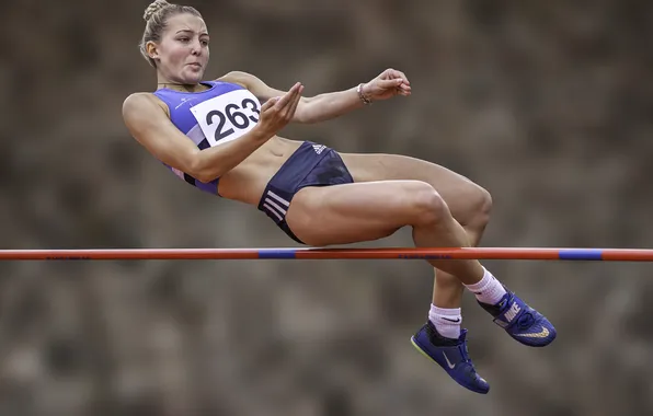 Woman, technique, high jump