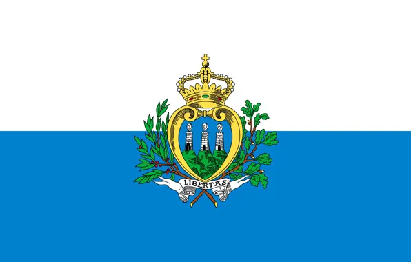 Белый, голубой, флаг, white, герб, blue, flag, сан-марино