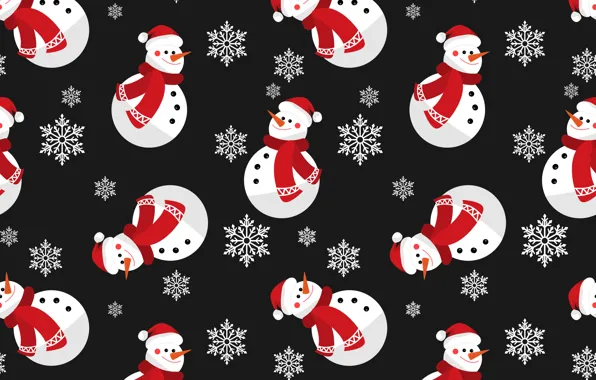 Украшения, фон, Новый Год, Рождество, снеговик, Christmas, winter, background