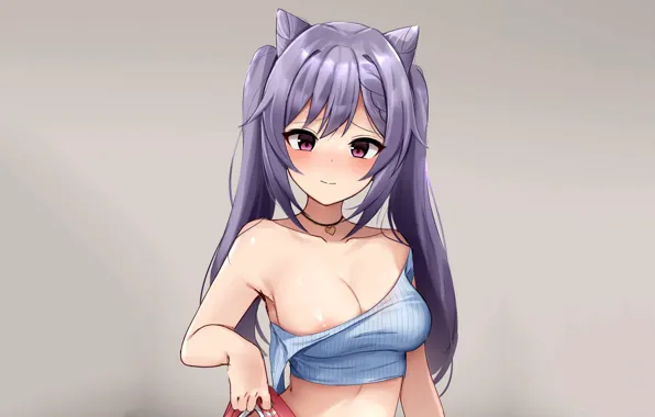 Girl, sexy, cleavage, long hair, boobs, anime, beautiful, pretty