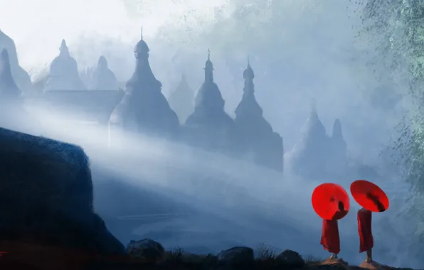 Картинка арт, храм, Мьянма, Burma