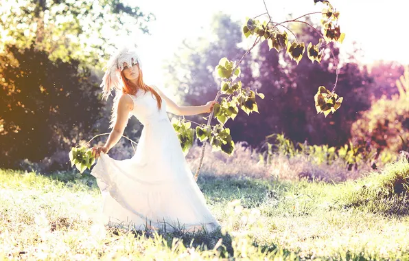 Девушка, свет, природа