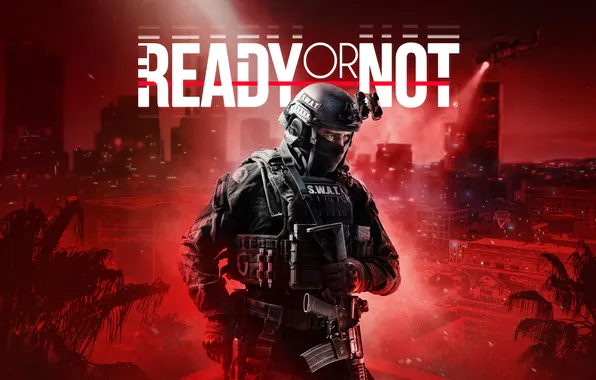 City, red, police, man, rifle, cop, bulletproof vest, ready or not