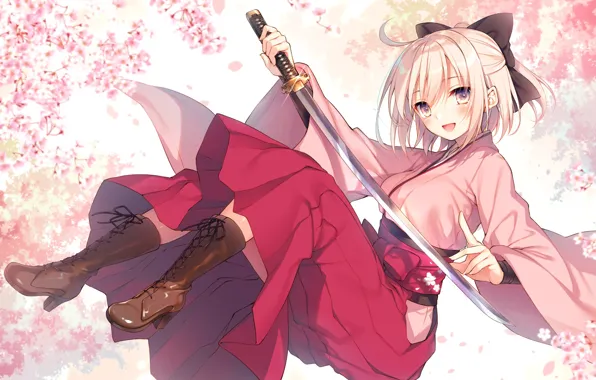 Девушка, меч, сейбер, Fate / Grand Order