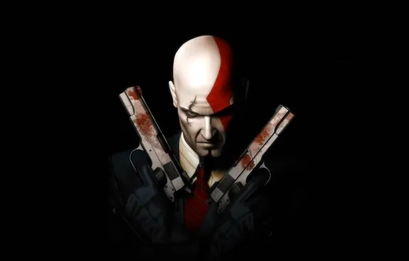 Hitman, gun, pistol, game, weapon, Kratos, spy, God of War