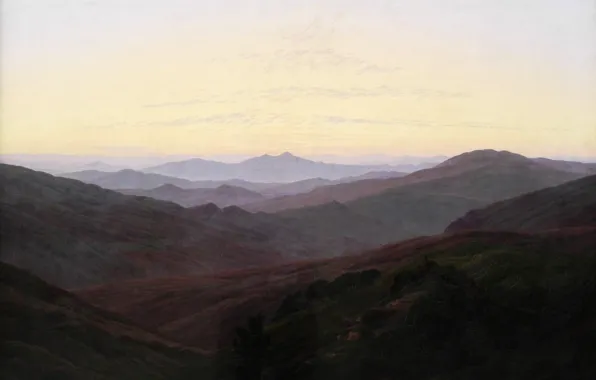 Картинка пейзаж, горы, картина, Каспар Давид Фридрих, Ризенгебирге