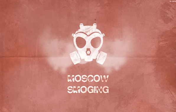 Картинка красное, Moscow, smoging, респиратор