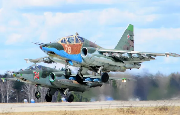 Картинка пара, штурмовик, дозвуковой, бронированный, &ampquot;Грач&ampquot;, Sukhoi Су-25