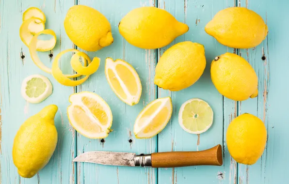 Нож, фрукты, лимоны, fruit, цедра, lemons